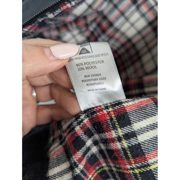 Poler Stuff women's medium wool blend and canvas two tone jacket outdoors winter - Picture 8 of 14